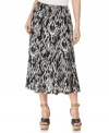 Add some spice to your wardrobe with JM Collection's petite ikat print skirt!