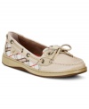 Light leather and pretty plaid. Sperry Top-Sider's Angelfish boat shoes are stylish and functional, with a stain and water-resistant upper and rust-proof eyelets.
