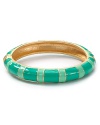 The eclectic style-setter will love Aqua's latest colorful bangles. Designed to make an impact when stacked, this striped style is totally hue.