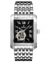 Show off your power with this automatic watch from Bulova. With an open aperture that flaunts masterful precision.