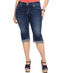 Pair your favorite tanks and tees with Seven7 Jeans' plus size Bermuda shorts, finished by cuffed hems.