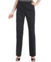 Chic pinstripes elevate classically-cut petite trousers from Kasper for a unique yet totally polished look.