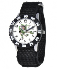To infinity and beyond! Help your kids stay on time with this fun Time Teacher watch from Disney. Featuring Buzz Lightyear from the Toy Story movies, the hour and minute hands are clearly labeled for easy reading.