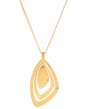 Geometrical gold. Kenneth Cole New York's gold plate orbital pendant necklace is made of mixed metal and features pave crystal accents with metal and glass stone detailing. Approximate length: 18 inches + 3 inch extender. Approximate drop: 2-3/4 inches.