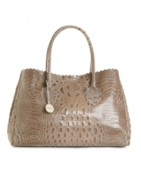 Furla embosses this gorgeous purse with an exotic croc texture, and scallops the edges for a whimsical finish.