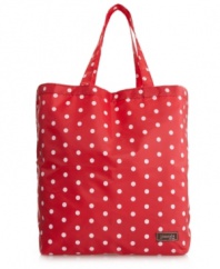This tote-ally adorable tote by Jimeale is the perfect way to carry your necessities. A cute polka dot print decorates exterior while a spacious interior offers plenty of room.