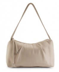 Lustrous satin and graceful pleats create this simply elegant purse bag by La Regale.