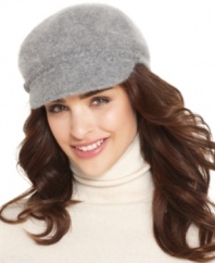Nine West adds subtle ribbing and braided band to this supersoft angora blend newsboy hat for a look that's cool-weather chic.
