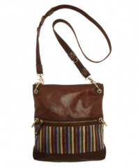A purse of a different stripe, this bold bag from The Sak can be worn three ways - as a crossbody, shoulder bag or clutch.