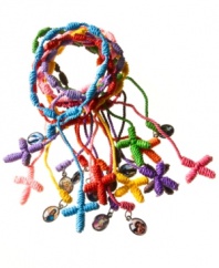 Bring a little luck to you and the world with a decenario from Live Wordly! Decenarios are Brazilian bracelets, made of knotted fabric, worn to celebrate special occasions such as births, communions and weddings. Available in a variety of vibrant colors and charms. One size fits all. A portion of the proceeds from this item is dedicated to saving the Brazilian rainforest through the Nature Conservancy's Plantabillion.org. Discover Brasil. The bold colors. The exotic scents. The sensual textures. The natural sensations. Only at Macy's.