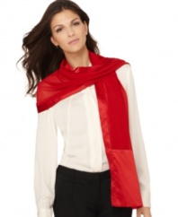 Whisper romance with this elegant wrap trimmed with soft satin by Style&co.