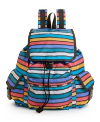 Travel tip: The striped Voyager backpack by LeSportsac goes anywhere in style.