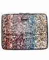 Give your tech style some attitude with this eye-catching Nine West laptop case that's dressed up in colorful leopard print and shimmery sequin. The interior is perfectly padded so your tech gear stays protected, while the convenient zip-around closure offers easy access.