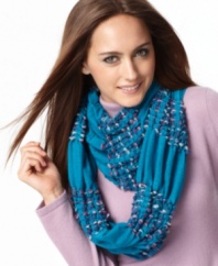 Pucker up. Get ready to fall in love with the unique puckered texture of Collection XIIX's multicolored infinity scarf.