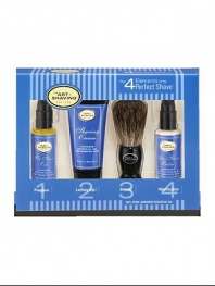 The 4 Elements of The Perfect Shave combine The Art of Shaving's high quality products, handcrafted accessories and expert shaving technique to provide optimal shaving results while helping against ingrown hairs, razor burn, and nicks and cuts. The Starter Kit offers one week's worth of essentials for a close and comfortable shave. Set includes: 0.5 oz. Pre-Shave Oil, 1 oz. Shaving Cream, 0.5oz. After-Shave Balm and Trial Size Badger Shaving Brush.