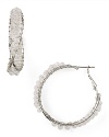 Give your wardrobe a hit of on-trend texture with this pair of twisted hoop earrings from RJ Graziano, accented by rough, wrapped crystals.