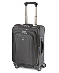 Here's a tip for the trip-pack smart with this easy-glide expandable spinner, which tackles twists and turns of busy terminals with incredible ease. A versatile drop-in suiter system and extra-wide hold-down straps guarantee a fashionable arrival free from wrinkles & creases-getting there just got easy! Lifetime warranty.