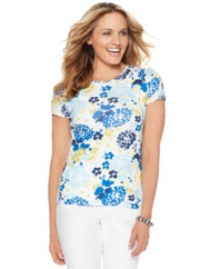 Charter Club's soft cotton tee is infused with springtime spirit--the floral print and fantastic price are sure to brighten your day! (Clearance)
