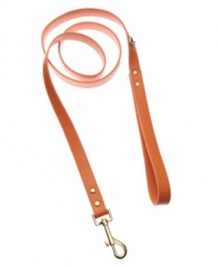 Your puppy pal won't wait to get his paws on this urban-chic dog leash! The Golden Paw from Kane & Couture's Bubba Dog collection features rich leather adorned with darling metal hearts that give your pup some stylish bite. Pair with the Golden Paw collar to complete the set.