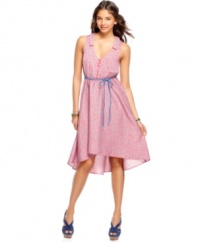 From the speckled, colorful print to the braided rope belt, this a-line day dress from American Rag contains all the cute you'll need on a lovely day!