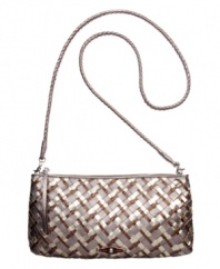 With 3 ways to wear it, this fabulous bag by Elliott Lucca is the perfect day-to-night design. Pretty woven details and polished hardware decorate this style that can be worn as a clutch, shoulder bag or crossbody.