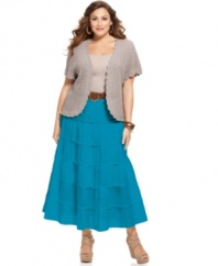 Take your look to the next tier this spring with Style&co.'s plus size maxi skirt!