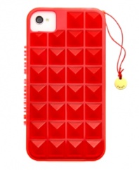 Now here's something to talk about. This neon jelly iPhone case from Juicy Couture with tiny pyramid detail and dangling signature charm is an absolute attention-getter. Available in an assortment of must-have colors, because you simply can't have just one. Compatible with iPhone 4 and 4S.
