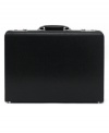 This classic commuter briefcase by Kenneth Cole Reaction makes an impression wherever it goes with its distinguished matte-black finish and distinctive matte-nickel hardware. Limited lifetime warranty.