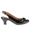 The sweet Sofft Krista Slingback Pumps have grown-up girly style with their babydoll toe, bow decor and patent shine.