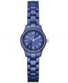 A lively pop of cool blues make this aluminum watch from GUESS the perfect finishing touch for Friday night ensembles.