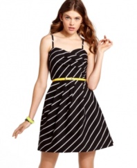 A bold skinny belt adds chic punctuation to this striped a-line dress from BCX! Pair the frock with bright flats for a look that incorporates color into your day!