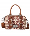 Bursting with a personality all its own, this printed design from Fossil will put you in the style spotlight. A refined satchel silhouette decorated with shiny silvertone hardware and iconic signature charms.