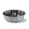 This Calphalon bundt pan helps your cakes rise evenly, release cleanly and look great! Our classic nonstick bakeware gives you the classic forms and decorative details of these specialty pans, plus the assurance of reliable baking performance. With Calphalon's heavy-duty construction, this pan will last a lifetime. Our exclusive nonstick coating ensures that whatever you bake will come out beautifully, and your pan will wash like a dream. Aluminized steel construction resists rusting. Oven safe to 450 F.