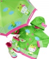 She'll have a hopping good time in the rain with this adorable Hello Kitty and frog themed umbrella from Western Chief.