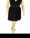 Trixxi Plus Size Dress, Sleeveless Charmeuse with Belt black 2X