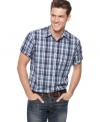 Popular plaid is naturally stylish and you will be too in this classic-fit shirt from Club Room.