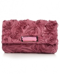 Life will be all roses when carrying this gorgeous rosette clutch from BCBGeneration. A classic clutch shape and glamourous jewel signature at front adds the perfect finishing touches.