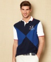 Pattern you style game after the masters with this argyle golf shirt from Nautica.