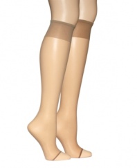 Flaunt your open-toe pumps with chic confidence with these sheer knee-highs from Berkshire.