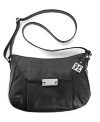Soft glove leather and professional-status organizing features elevate the popular hobo bag, by Giani Bernini.