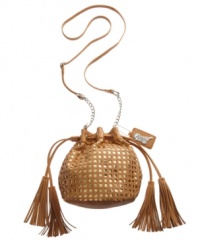 Lights, camera, action! This scene-stealing design from Carlos by Carlos Santana is ready for its close-up. With a glittering sequin underlay, signature charm and fun tassel details, this bag is a definite show-stopper.