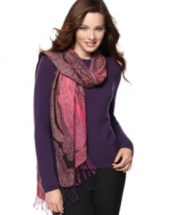 Take your style up a notch with this pretty paisley wrap by Collection XIIX.