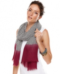Add intrigue to your look with the wavy pattern on this airy oblong wrap by Style&co.