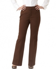 Classic styling highlights JM Collection's straight leg petite pants-- they're wear-to-work essentials.