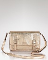 Rethink neutral with this crossbody bag from kate spade new york. In metallic gold leather, this satchel lends a touch of scholarly glamour to your everyday outfits.