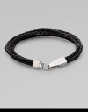A braided strand of fine Italian leather is offset by a gleaming sterling silver clasp.LeatherSterling silverAbout 8 long Made in the United Kingdom