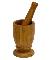 An essential tool for traditional cooking, this mortar and pestle is beautifully crafted of sturdy, stylish bamboo. Great for grinding spices and herbs, but also perfect for preparing sides like guacamole, this large mortar can go straight to the table for serving.
