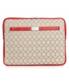 Protect your technology in style with this sleek laptop sleeve from Nine West. With contrast trim and shiny silvertone accents, this zip-around design is the perfect travel companion.
