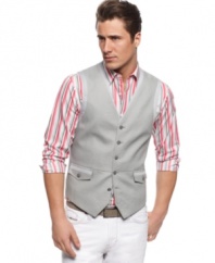 Need a quick style upgrade? Pair this vest from INC International Concepts with a woven shirt and jeans and you are set for style.
