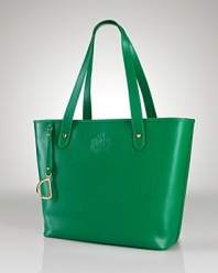 Polished, sophisticated and iconic, this embossed market tote with polished metal hardware is an instant classic.